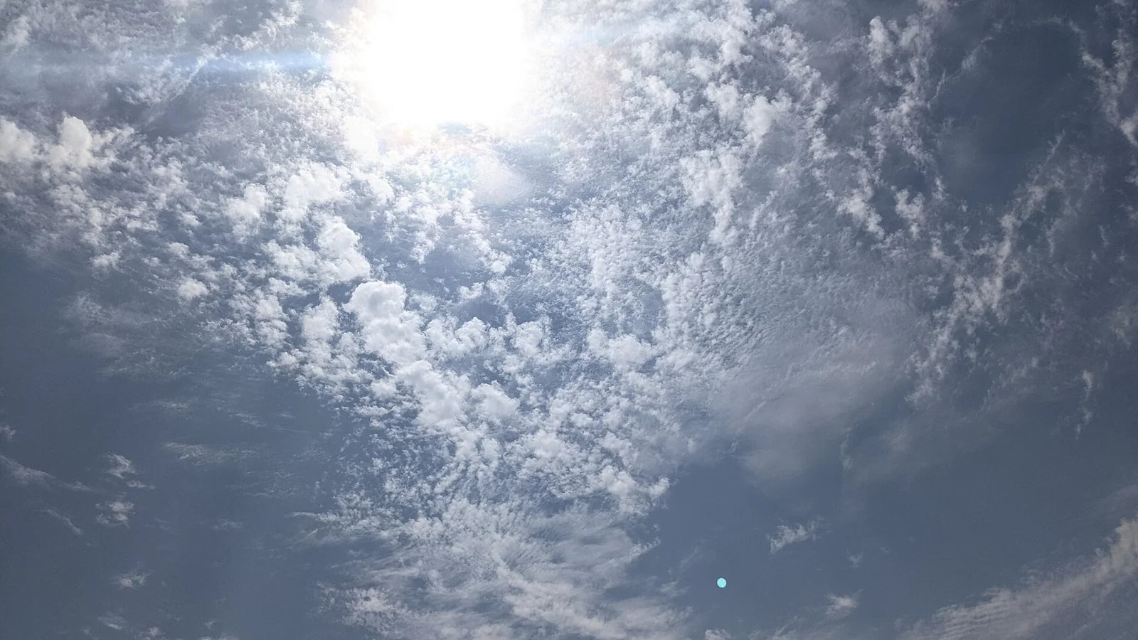 Langit berawan dengan matahari bersinar terik