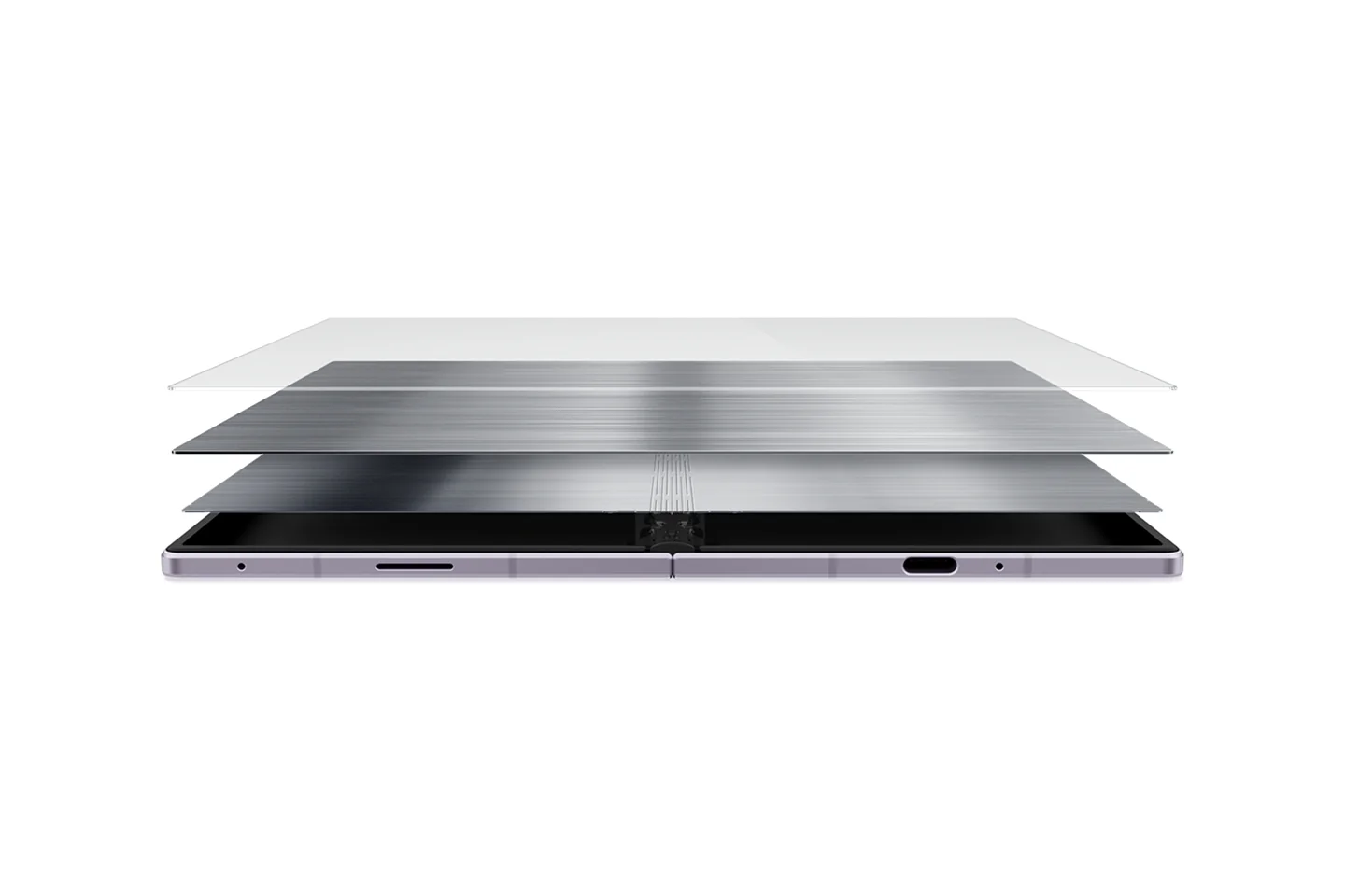 Lapisan struktur layar Flex Titanium Galaxy Z Fold8 dalam ilustrasi resmi Samsung