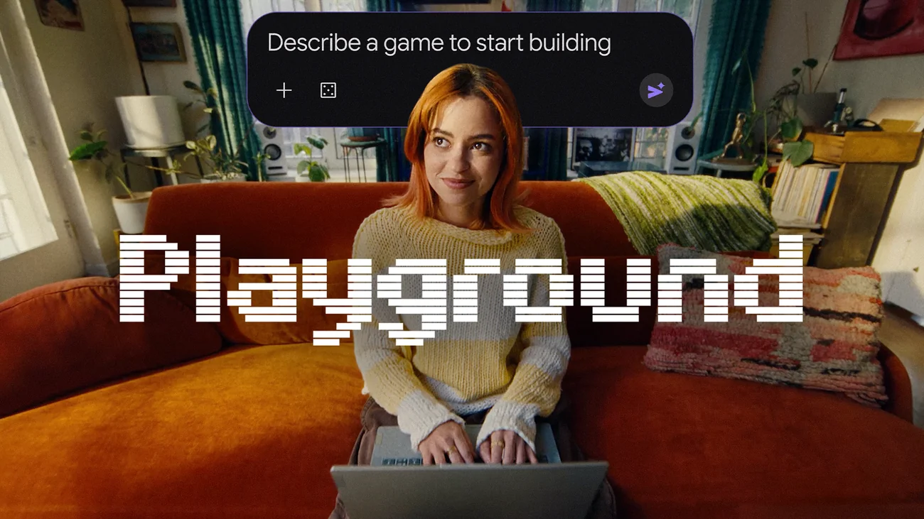 Google Playground, platform game tanpa coding dengan kolom prompt di laptop